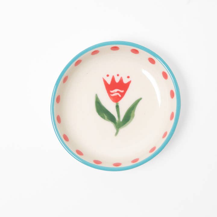 Platito de gres Flor de Abril · vista 1